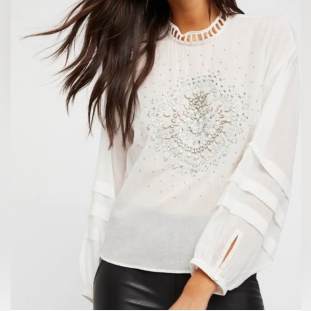 Free People embellished heart top S